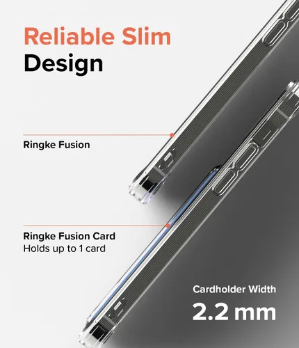 Vista 3 de Ringke Fusion Card - Funda compatible con iPhone 12 y iPhone 12 Pro, parte trasera dura transparente con tarjetero delgado integrado, funda tipo