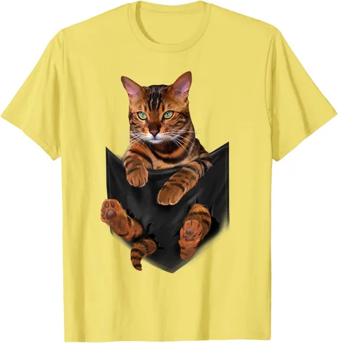 Vista 71 de Camiseta de bolsillo con estampado de tigre y gato Negro