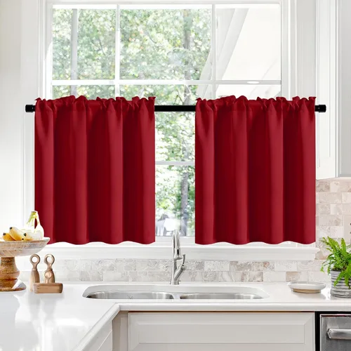 Vista 59 de Deconovo Cortinas opacas, aislamiento térmico, dobladillo para barra, reducción de ruido, certificado Oeko-TEX, cortinas de oscurecimiento