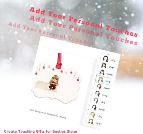 Vista 2 de Gossby Adorno de Navidad personalizado para mujeres, regalo de amistad de Navidad personalizado para mujeres con nombre, regalo de Navidad