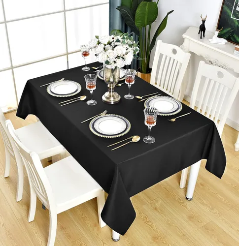 Vista 43 de Mantel Cuadrado Verde Manzana Impermeable Resistente a las Manchas Sin Arrugas Mantel de Mesa de Poliéster 210GSM Limpiable Cubierta de Mesa