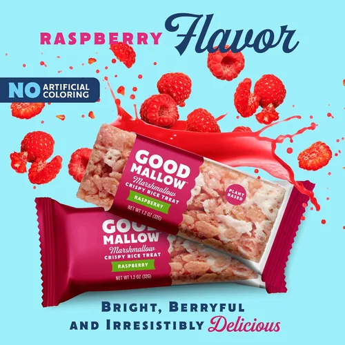 Vista 3 de GoodMallow Treats Veganos de Arroz Crujiente Envueltos Individualmente Caja de 24, Aperitivos Veganos Kosher, Aperitivos Sin Gluten Sin Lácteos