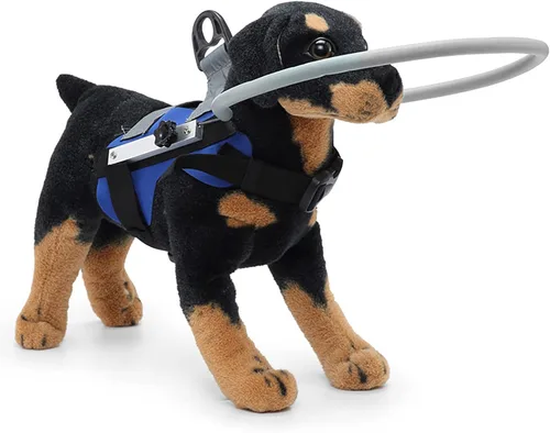 Vista 2 de Arnés de anillo mejorado para perros ciegos con anillo en D, dispositivo para perros ciegos, chaleco de anillo para mascotas ciegas azules, talla S