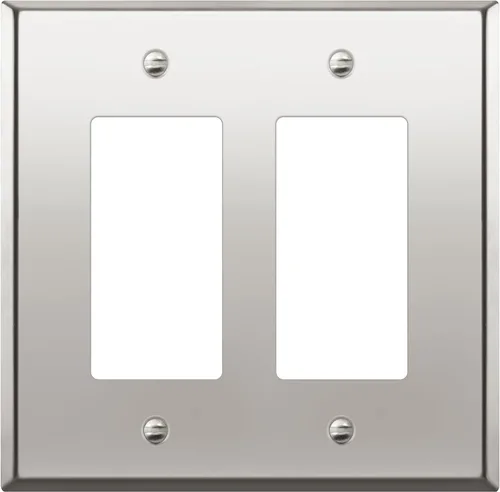 Vista 25 de ENERLITES Placa de pared metálica decorativa para interruptor o tomacorriente, resistente a la corrosión, tamaño de 2 segmentos, 4.50" x 4.57