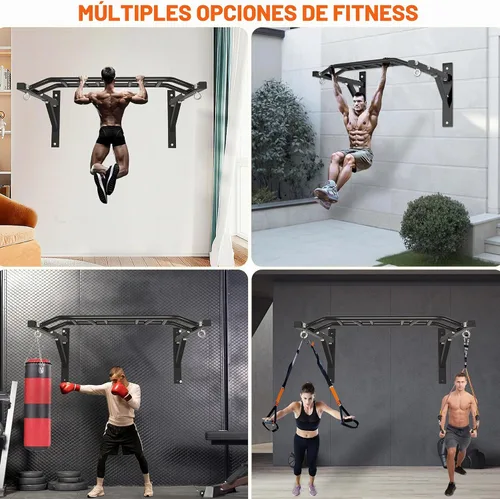 Vista 9 de Upgrade Pull Up Bar Wall Mounted,Heavy Duty Multi Grip Chin Up Bar for Strength Training, 600 lbs Capacity, Durable Steel Construction, Perfect for