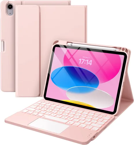 Vista 15 de Harvopu Funda compatible con iPad de 11ª y 10ª generación con teclado, funda tipo folio con soporte para Pencil, trackpad multitáctil