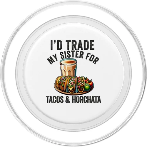 Vista 2 de Tacos & Horchata Mexican Food Lover Cinco de Mayo Mexicana PopSockets MagSafe PopGrip for iPhone
