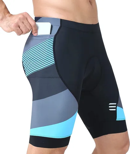 Vista 6 de Sportneer Mens Padded Bike Shorts with Pocket Gel Padding Bicycle Cycling Shorts for Mountain Road Biking with 3 Pockets