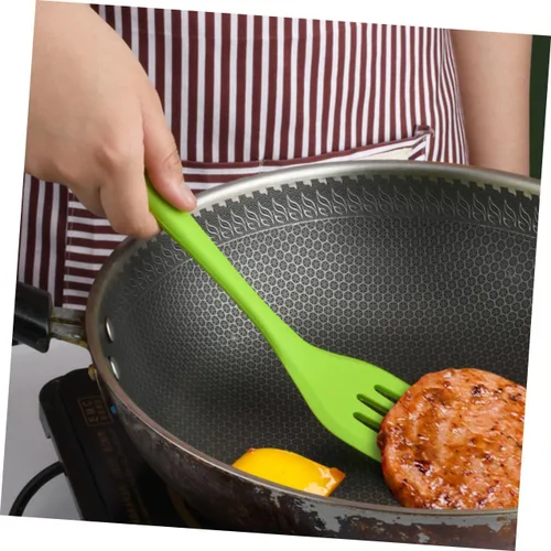 Vista 3 de TOYANDONA 5pcs Silicone Baking Utensil Set Non-stick Kitchen Cooking Tools Heat Resistant Green Household Kitchenware with Stainless Steel Handles