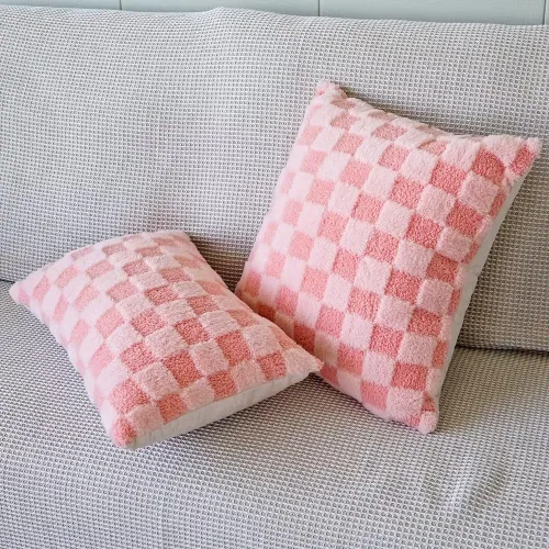 Vista 5 de Juego de 2 fundas de almohada decorativas de piel sintética suave de 12 x 20 pulgadas, fundas de cojín rectangulares para sofá, sala de estar