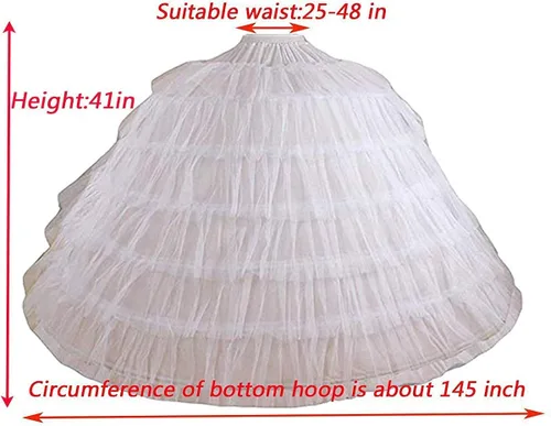 Vista 4 de YUAKOU Enagua de tul para mujer Crinoline Half Slip Underskirt para vestido de novia