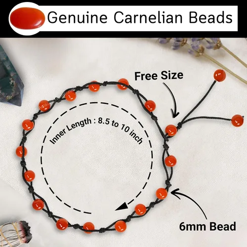 Vista 123 de Amazing Gemstone Crystal Anklet Ankle Bracelets for Women - Waterproof Beaded Healing Crystal Anklets, Plus Size Chakra Gemstone Bead Anklet