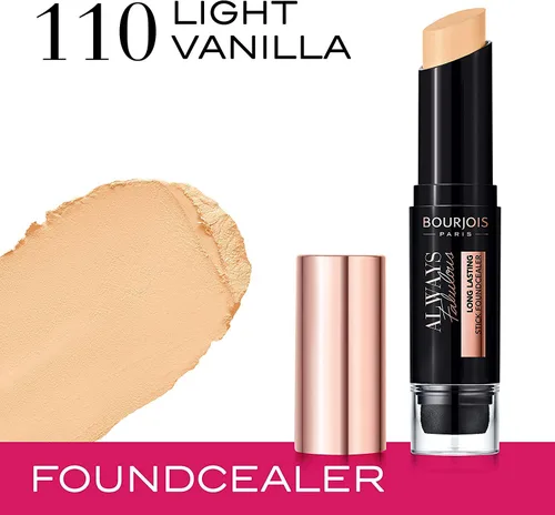 Vista 2 de Bourjois Always Fabulous 24 Hour 2 en 1 Base y corrector en barra con licuadora, 110 vainilla clara
