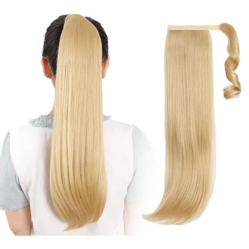 Vista 45 de Extensiones de cabello para cola de caballo, extensión de cola de caballo roja de 16 pulgadas, corta, ondulada, rizada, envolvente, cola de caballo