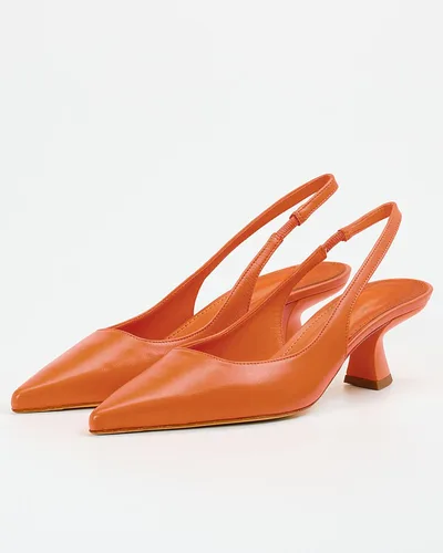 Vista 6 de Zapatos de tacón bajo para mujer, zapatos de tacón cerrado, puntiagudos, zapatos de vestir casuales con espalda descubierta