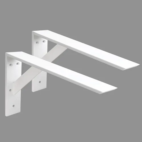 Vista 10 de Soportes de estante resistentes, paquete de 2 soportes de estante de 12 x 10 x 2.5 pulgadas, acero negro de 3/8 pulgadas de grosor, soporte en L