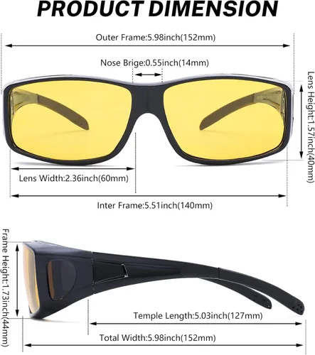 Vista 2 de NULOOQ Sunglasses Fit Over Glasses, Polarized Lens Wear Over Prescription Glasses, Wrap Around Sunglasses for Men Women