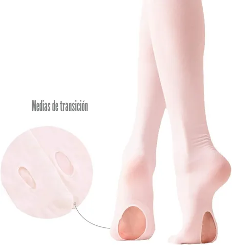 Vista 5 de Stelle Medias de ballet convertibles y de transición para niñas pequeñas Rosa ballet