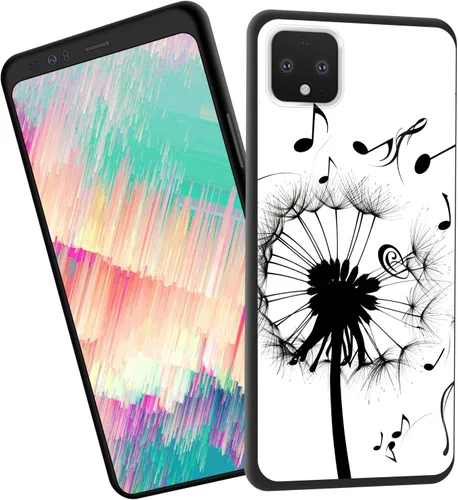 Vista 78 de Funda delgada para Google Pixel 4 XL, funda delgada de silicona de TPU suave a prueba de golpes para Google Pixel 4 XL, gato negro luna estrellada