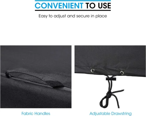Vista 6 de Unicook Funda cuadrada para hoguera de 38 pulgadas, resistente e impermeable, protector para fogata al aire libre con cordón y asas, protección