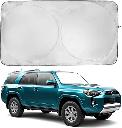 Vista 21 de Parasol para parabrisas BMW X2 (2018-2023), certificado 99.87% UVB y 99% de protección solar UVA. Cubierta opaca de doble capa galardonada, parasol