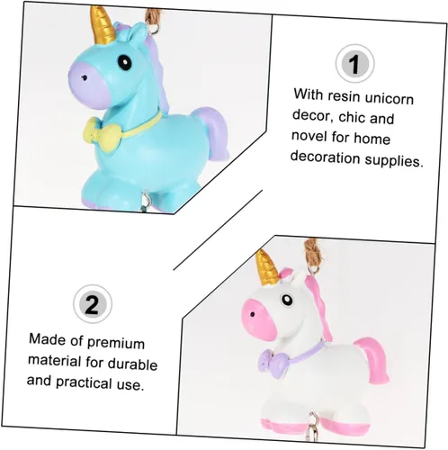 Vista 6 de 2 carillones de viento de unicornio, decoración colgante elegante con colgante de unicornio para decoración del hogar, regalo para amigos