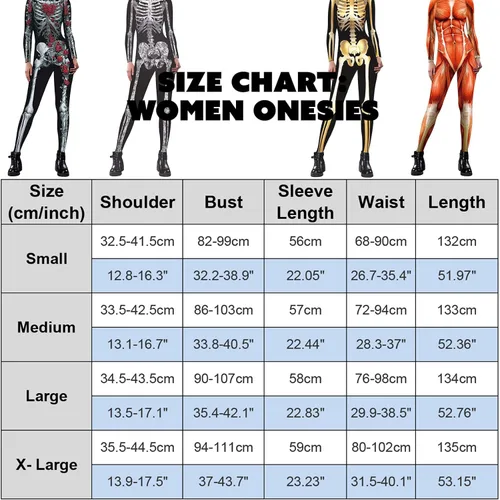 Vista 7 de Disfraz de Halloween para mujer, overol de esqueleto con estampado 3D de hueso de calavera para mujer, overol de esqueleto