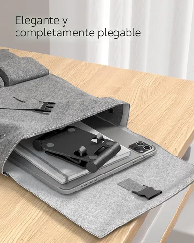 Vista 5 de Nulaxy 2 Pack Soporte Plegable Dual para Teléfono Celular, Soporte de Escritorio Completamente Ajustable Compatible con iPhone 17 16 15 14 13 12 11