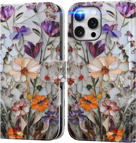 Vista 101 de DEENAKIN Funda tipo cartera para iPhone 15 con tarjetero + clip para efectivo, bloqueo RFID, protección contra caídas de grado militar y obras