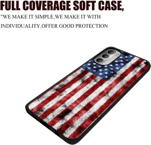 Vista 5 de Funda compatible con Motorola Moto G Stylus 5G 2022, bandera estadounidense, patrón retro de soldado veterano para Moto para hombres y mujeres