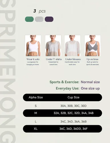 Vista 6 de SPRIMEMONG - Brasier deportivo de soporte ligero para mujer, sin costuras, línea larga, cómodo, bralette deportivo de yoga, tops de corte corto