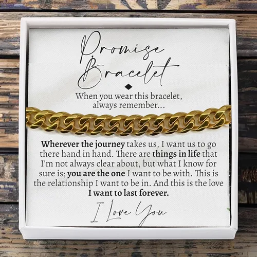 Vista 8 de Love You This Much Pulsera cubana de promesa, regalo romántico para novio, regalo de agradecimiento para novio, bonito regalo pequeño para novio