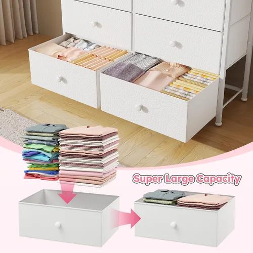 Vista 10 de Bepatio - Cómoda para dormitorio con 12 cajones, cómodas de tela y cómoda con marco de metal resistente, tapa de madera, para mujer, 98.8 cm (38.9")
