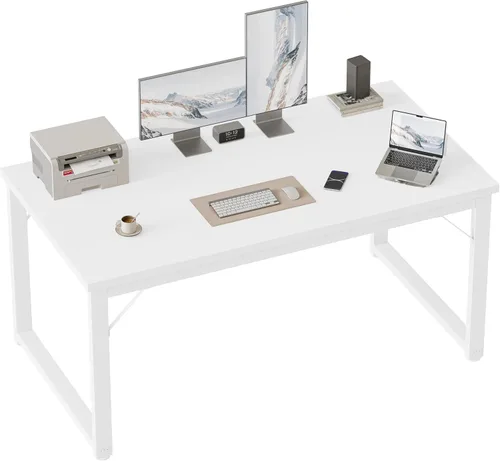 Vista 63 de Mericonia Escritorio para computadora, escritorio de juegos para espacios pequeños, mesa de estilo moderno y simple para oficina en casa, mesa