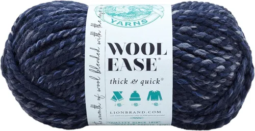 Vista 21 de Lion Brand Yarn - Ovillo de lana Wool-Ease Thick & Quick color fuerza aérea Super Bulky Wool Acrylic Blend Fiber for Soft Hats, Sweaters, Chunky