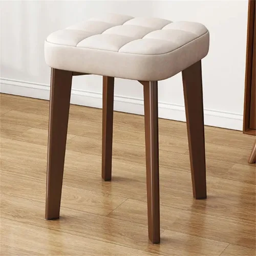 Vista 14 de Solid Wood Square Office Stool Stackable & Scratch Resistant Stool Living Room Dining Table Stool High Stool Makeup Stool Fabric Small Square Stool