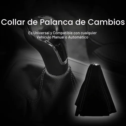 Vista 6 de Funda de cuero de ante universal para palanca de cambios manual o automática Negro