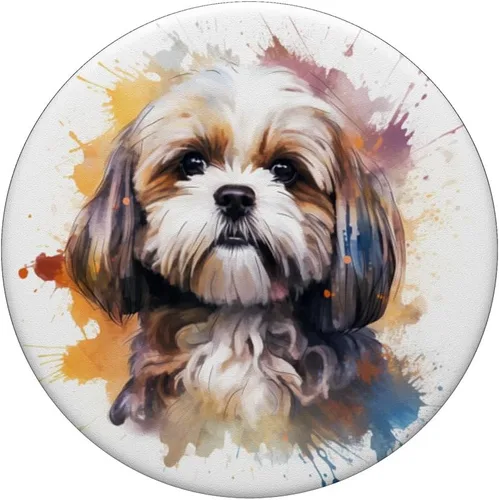 Vista 3 de Shih Tzu Dog PopSockets PopGrip estándar