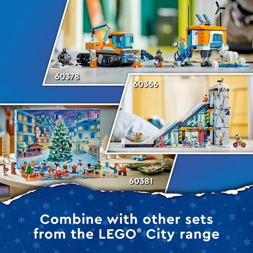 Vista 6 de Calendario de Adviento LEGO City 2023 60381 Cuenta regresiva de Navidad Conjunto de juego, idea de regalo para contar los días hasta la aventura