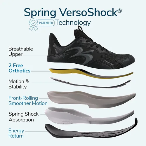 Vista 5 de Gravity Defyer G-Defy Energiya - Zapatillas de entrenamiento híbridas VersoShock Performance Absorción de Choques Negro