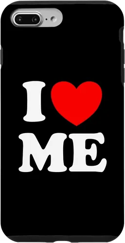 Vista 12 de Carcasa divertida para iPhone 16 I Love Me I Red Heart Me I Love Me Myself And I