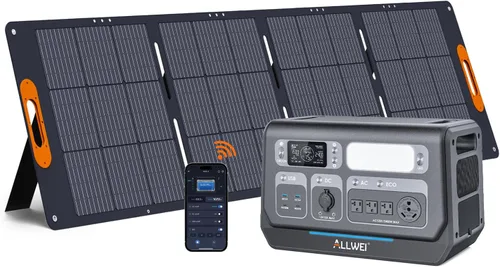 Vista 13 de ALLWEI - Estación de energía portátil 300 W (pico 600 W) mejorada, banco de batería LiFePO4 de 256 Wh, generador solar con 6 puertos de salida