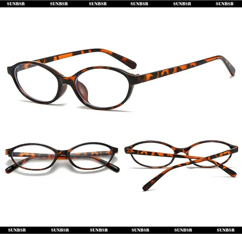 Vista 6 de Lentes ovalados retro para mujeres y hombres, vintage ovalados de los años 90, lentes de luz azul Y2K de cara pequeña, anteojos falsos