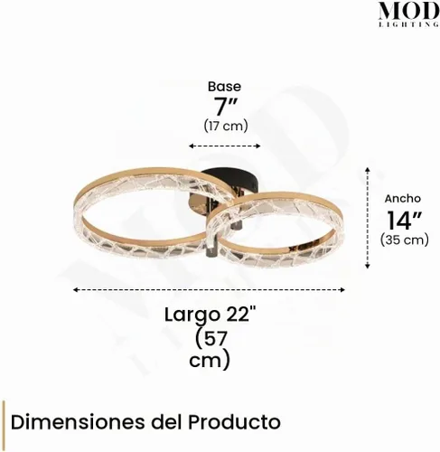 Vista 7 de Clara - Lámpara de techo moderna de montaje empotrado, lámpara de techo LED de 2 anillos para cocina, dormitorio y pasillo, cerca de luces de techo