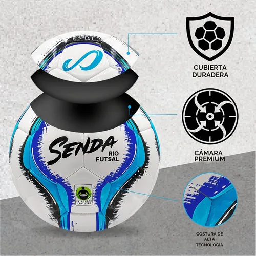 Vista 2 de Senda Rio Premium Training Balón de fútbol sala de bajo rebote, certificado de comercio justo