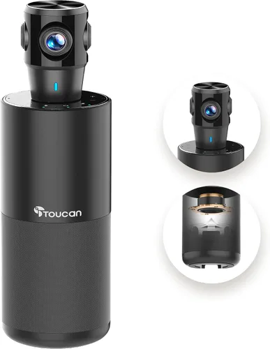Vista 8 de TOUCAN Cámara web 1080P con micrófono, cámara de transmisión FHD con 1080P/60fps, protección de privacidad Plug and Play, cámara web ultra compacta
