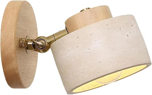 Vista 8 de Aplique de pared ajustable de piedra natural - Lámpara de baño de mármol con cableado directo, lámpara rústica de estilo campestre, iluminación