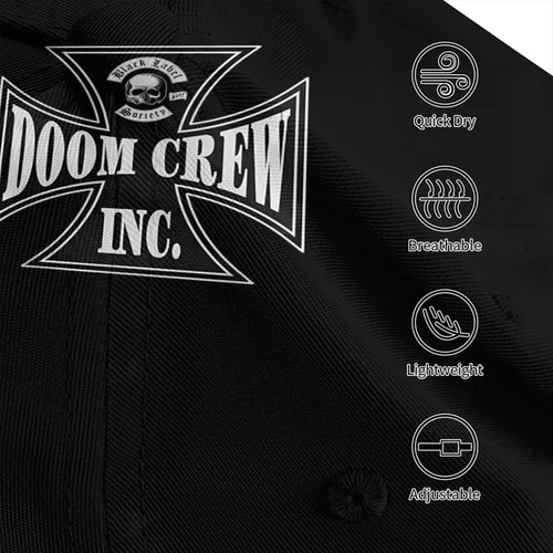 Vista 6 de Black Rock Label Music Society Band Doom Crew Inc Gorra de béisbol ajustable Sombrero casual al aire libre Sun Chapeau Unisex Negro, Negro