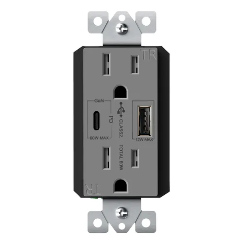 Vista 9 de TOPGREENER Toma USB, toma de pared USB tipo C con 36 W Power Delivery, receptáculo dúplex resistente a manipulaciones de 15 A, salida USB C