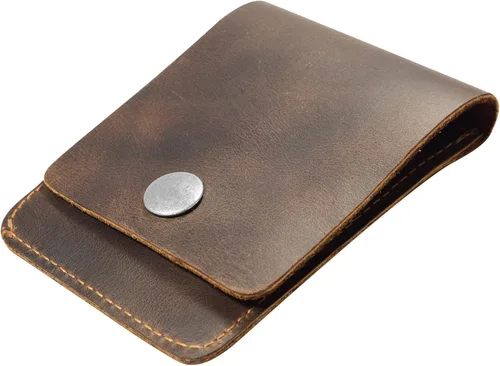 Vista 4 de Hide & Drink, Cartera vertical con bolsillo frontal con ranura para tarjetas, almacenamiento compacto para billetes, tarjetero, cuero de grano